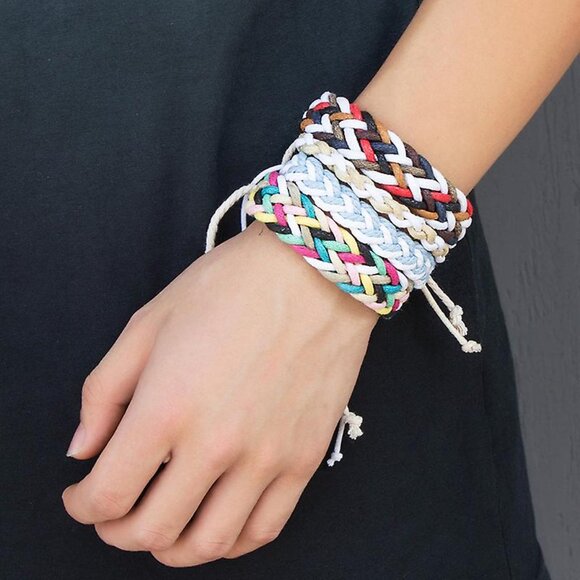 Colorful Braided Friendship Bracelets – Set of 4 - Picture 2 of 2
